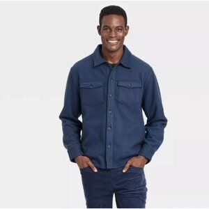 Goodfellow & Co. Men's Fleece Shirt Jacket size Small NEW Navy BLUE